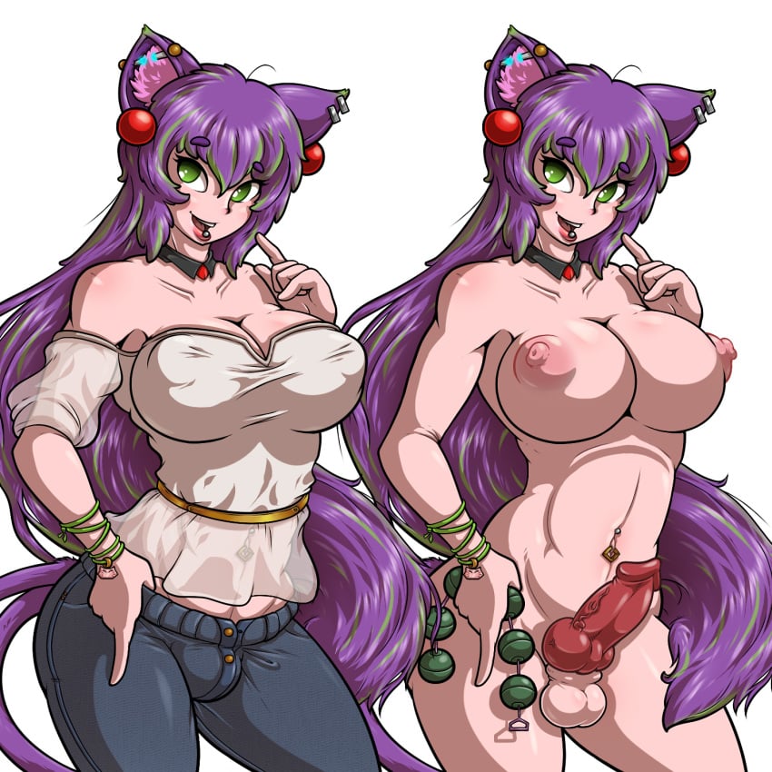 1futa adjatha animal_genitalia animal_genitalia_on_humanoid areolae balls big_breasts breasts canine_penis canine_penis_on_humanoid cleavage dickgirl erection erika_(tits) full-package_futanari fully_sheathed futa_only futanari human_with_animal_genitalia intersex kaithrit looking_at_viewer nipples nude oppai penis sheath solo_futa testicles trials_in_tainted_space