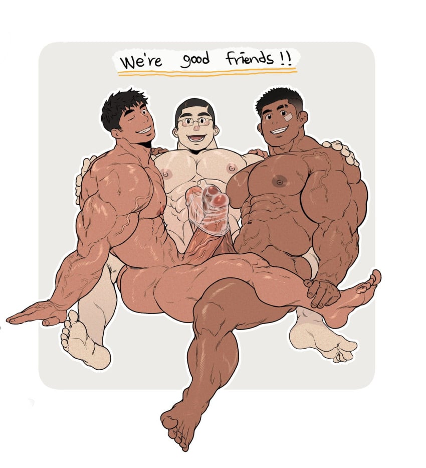 abs balls bara biceps big_balls big_penis erection gay male male/male male_nipples male_only manly muscular_male nipples nude pecs penis ten_g89