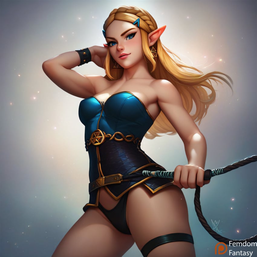 ai_generated bondage dominant_female domination dominatrix female femdom femdomfantasyai princess the_legend_of_zelda whip zelda_(breath_of_the_wild) zelda_(tears_of_the_kingdom)