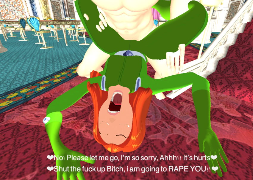 1girls 3d closed_eyes green_eyes gyaru jumpsuit light-skinned_female long_hair orange_hair rape red_hair sam_(totally_spies) screaming sex totally_spies vaginal_sex