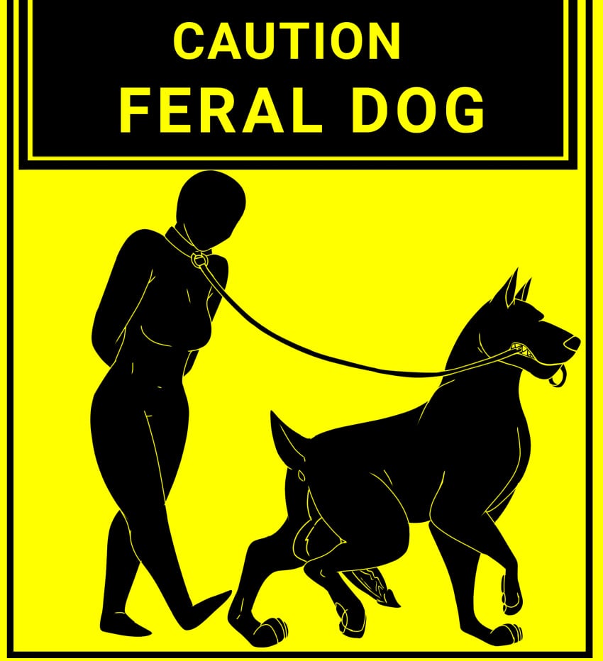 animal_genitalia animal_penis anon cajuzinho02 canid canine canine_genitalia canine_penis canis collar dobermann domestic_dog dominant dominant_feral dominant_male duo faceless_character faceless_female fan_character female female_on_feral feral genitals hi_res human human_on_feral implied_bestiality interspecies male male/female mammal monochrome penis pinscher warning_sign yellow_and_black zoophilia