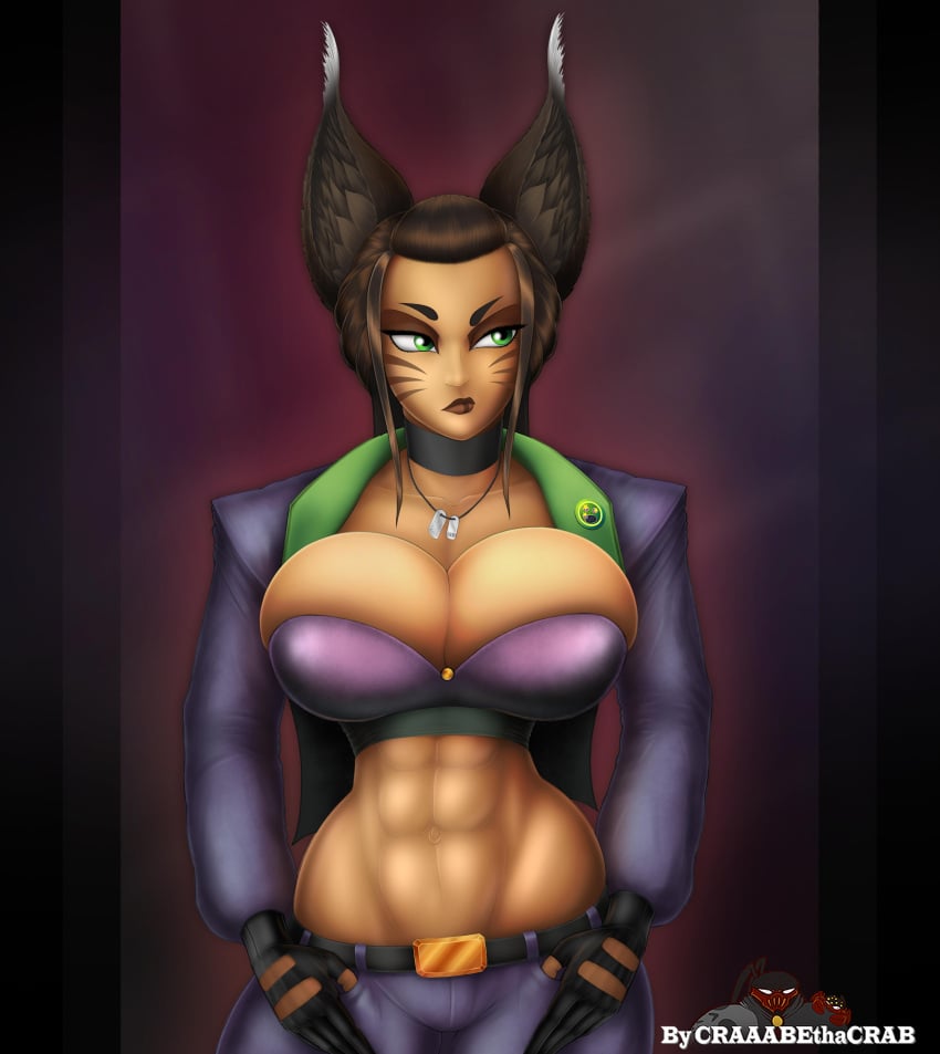 athletic battletech big_breasts breasts breasts_bigger_than_head craaabe face_stripes foxgirl huge_breasts large_breasts massive_breasts mechwarrior toned_body