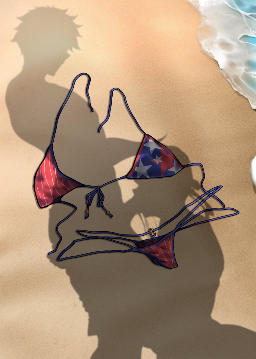 1boy 1girls absurd_res american_flag_bikini american_flag_print beach blowjob deepthroat fate/grand_order fate_(series) fellatio female fujimaru_ritsuka_(male) hand_on_head kneeling male miyamoto_musashi_(fate) miyamoto_musashi_(swimsuit_berserker) official_alternate_costume owner_(artist) sand seaside shadow shadow_sex silhouette straight swimsuit swimsuit_removed water