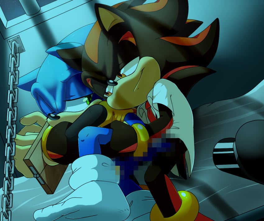 anal blue_fur bound censored furry gay gulag hedgehog mammal penis prison shadow_the_hedgehog skyeprower sonadow sonic_(series) sonic_the_hedgehog testicles