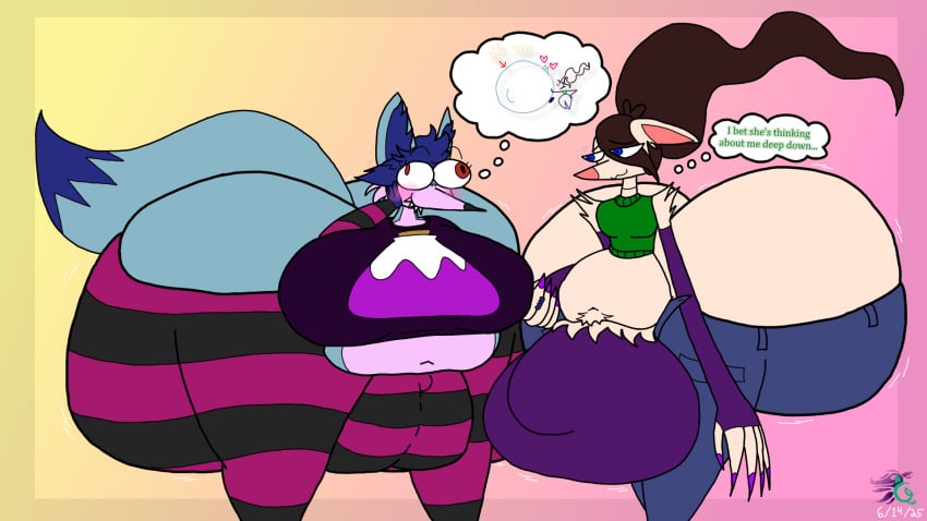 2025 anthro ass balls belly big_balls big_belly big_breasts big_bulge big_butt big_penis black_bottomwear black_clothing black_leggings black_legwear black_nose black_pants blue_body blue_bottomwear blue_clothing blue_ears blue_eyes blue_hair blue_inner_ear blue_jeans blue_pants blue_tail blue_tail_tip blush bottomwear breasts brown_hair bulge camel_toe canid canine canis chihuahua clothing colored colored_nails crop_top cross-eyed dated denim denim_bottomwear denim_clothing digital_media_(artwork) dipstick_tail domestic_dog duo english_text eyelashes faye_(reathe) female flat_colors fox gaminggranny genitals green_clothing green_crop_top green_shirt green_topwear hair hand_holding hand_on_another&#039;s_belly hand_on_belly hand_on_face hand_on_own_face heart_symbol hi_res huge_balls huge_belly huge_breasts huge_bulge huge_butt huge_cock huge_thighs hyper hyper_balls hyper_belly hyper_breasts hyper_bulge hyper_butt hyper_genitalia hyper_penis hyper_pregnancy hyper_vulva insane jeans leggings legwear long_nails male mammal markings motion_lines multicolored_body nails navel outie_navel overweight overweight_anthro overweight_female overweight_male pants pattern_bottomwear pattern_clothing pattern_leggings pattern_legwear pattern_pants penis pink_body pink_bottomwear pink_clothing pink_inner_ear pink_leggings pink_nose pink_pants pregnant pregnant_anthro pregnant_female purple_background purple_clothing purple_nails purple_shirt purple_topwear red_eyes sharp_teeth shirt signature simple_background smile tail tail_markings tan_body tan_ears teeth text thick_thighs thought_bubble tight_clothing topwear toy_dog two_tone_body wilbert_(gaminggranny) yellow_background