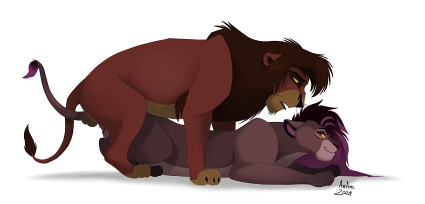 animal_genitalia animal_penis arf-fra balls digital_drawing_(artwork) digital_media_(artwork) disney duo erection feet felid feline female female_penetrated feral feral_on_feral feral_penetrated feral_penetrating feral_penetrating_feral fur genitals hair hi_res kamaria_(rallan) kovu_(the_lion_king) lion looking_at_another male male/female male_penetrating male_penetrating_female mammal open_mouth pantherine paws penetration penile penis sex simple_background smile tail the_lion_king toes whiskers