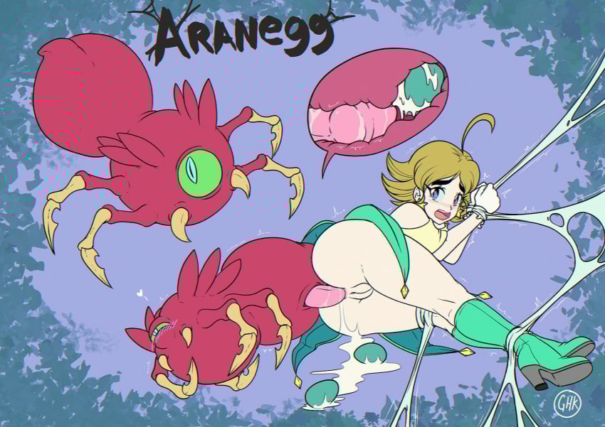 1girls 2025 anal anus ass blue_eyes blush bondage boots brown_hair earrings egg egg_implantation english_text gloves heel_boots medium_hair mina_(omegalife) monster no_panties omegalife open_mouth oviposition ovipositor pussy restrained scared spider tagme tears text the_magic_minadventures thick_thighs thighs trembling watermark web web_bondage x-ray zoophilia