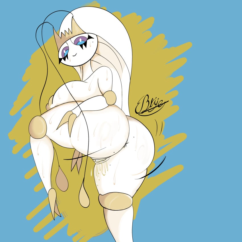 1:1 1girls absurd_res antennae_(anatomy) anthro areola arthropod ass big_breasts big_butt bodily_fluids breasts completely_nude completely_nude_female eddiebrije female female_only generation_7_pokemon genital_fluids genitals hi_res huge_breasts naked naked_female nintendo nipples not_furry nude nude_female pheromosa pokemon pokemon_(species) purple_eyes pussy simple_background smile solo solo_female sweat sweatdrop sweaty_butt sweaty_genitalia ultra_beast vaginal_fluids vulva white_body wide_hips