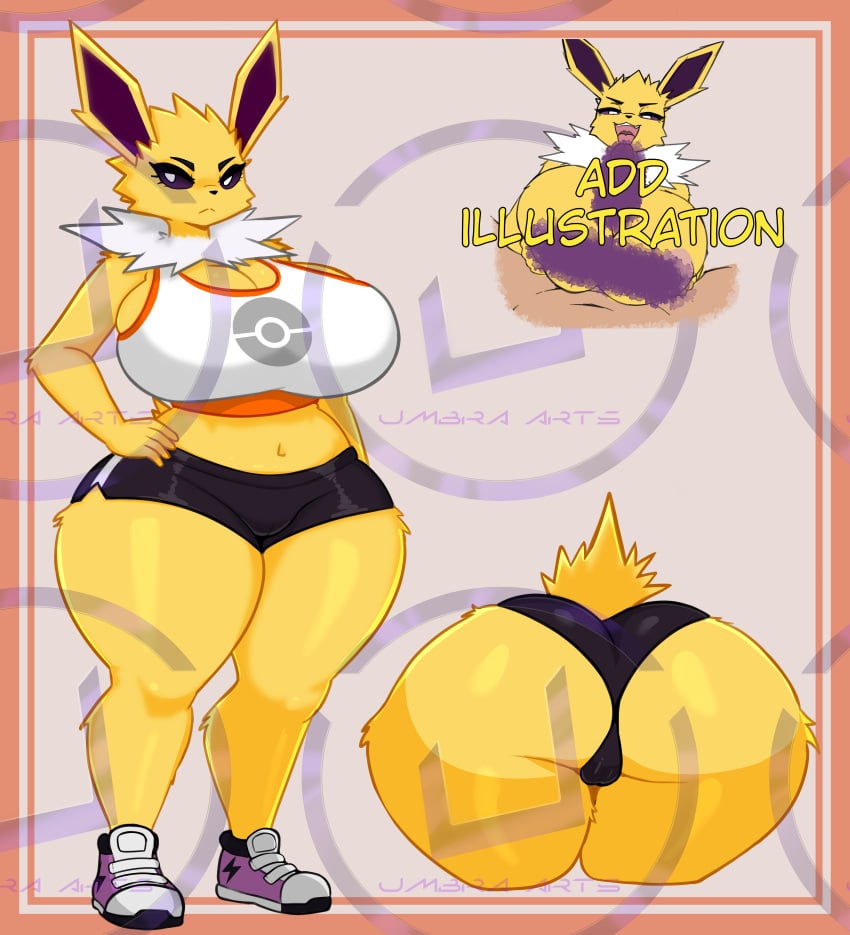 1girls adoptable anthro ass ass character_sheet eeveelution female furry huge_ass huge_breasts jolteon paizuri pokemon pokemon_(species) pokephilia pussy sexy thick thick_ass thick_legs thick_thighs umbra_arts