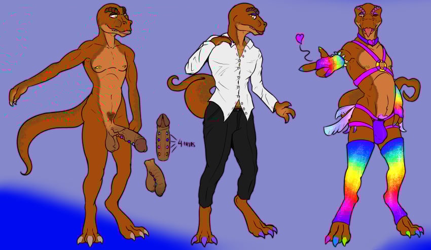 absurd_res arkanumzilong_(artist) claws clothing dinosaur femboy foreskin genitals heart_(marking) heart_pubes hi_res jockstrap leggings legwear male markings model_sheet multiple_poses nude penis pose prehistoric_species pride pubes reptile scalie simple_background solo tail theropod toe_claws tyrannosaurid tyrannosauroid tyrannosaurus tyrannosaurus_rex underwear