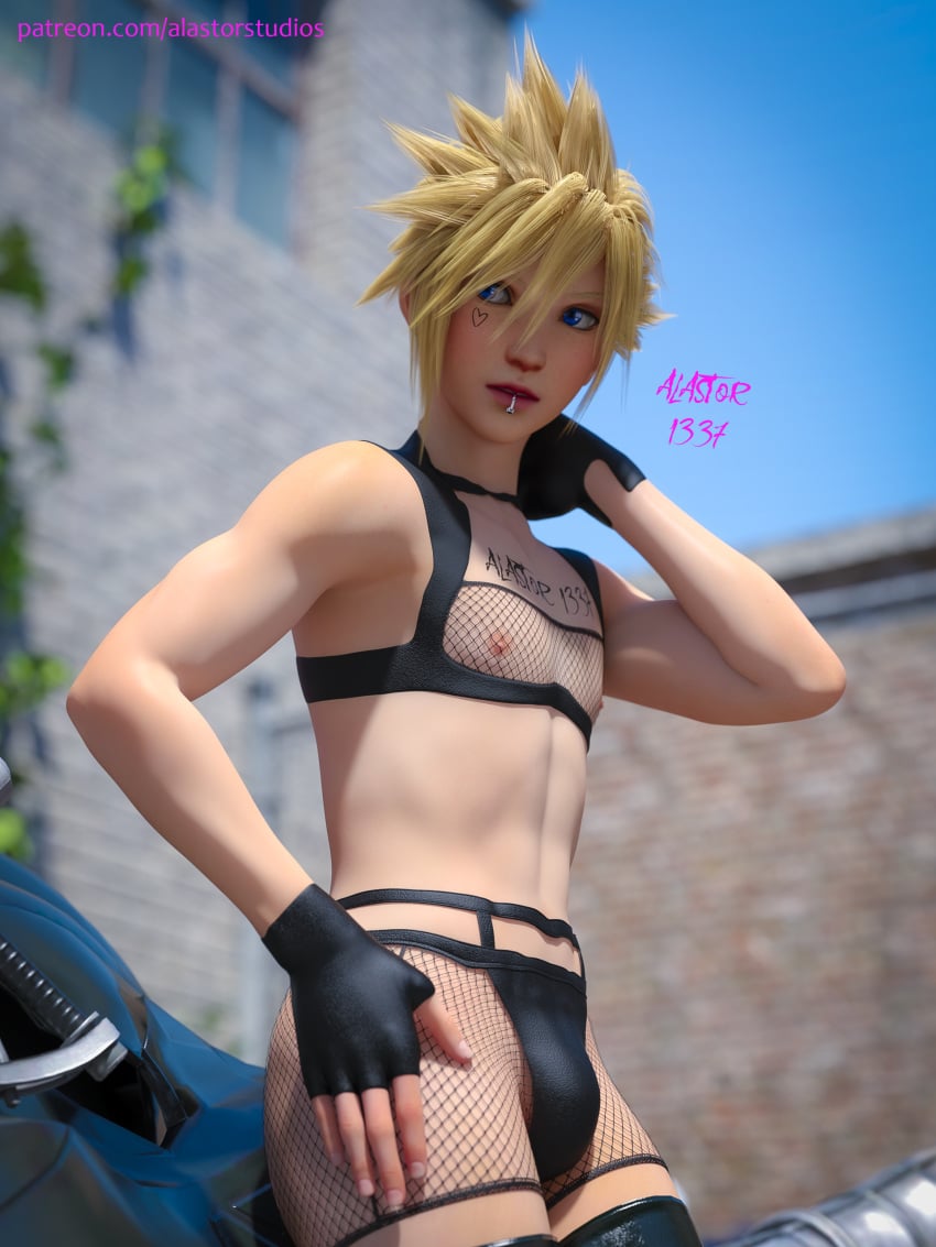 3d 3d_(artwork) bike boy cloud_strife daz3d daz_studio deviantart femboy final_fantasy final_fantasy_vii final_fantasy_vii_remake gay iray male male_only patreon solo solo_focus square_enix tagme twink