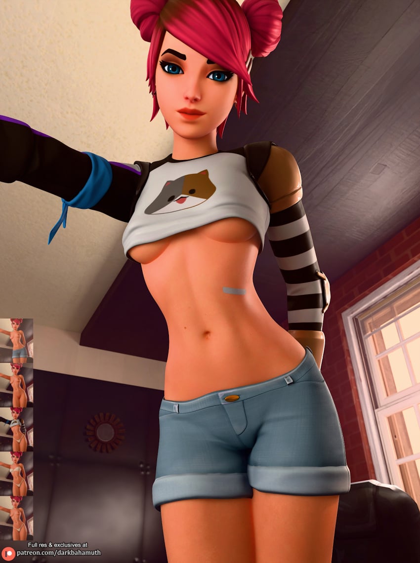 3d 3d_(artwork) belly darkbahamuth fortnite midriff petite skye_(fortnite) small_breasts summer_skye_(fortnite) teenager underboob young younger_female