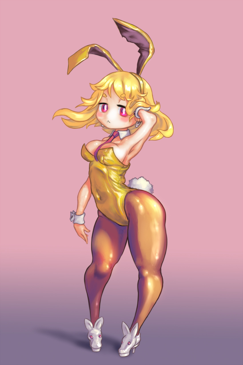 2017 animal_costume animal_ears blonde_hair bunny_ears bunny_tail bunnysuit cutesexyrobutts disgaea disgaea_5 female high_heels nippon_ichi_software tagme thick_thighs thighs usalia_(disgaea) wide_hips