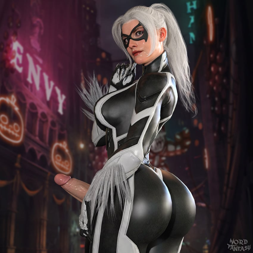 1futa 3d ass big_ass black_cat_(insomniac) black_cat_(marvel) erection felicia_hardy futa_only futanari insomniac_games marvel marvel_comics nordfantasy penis solo spider-man_(ps4) spider-man_(series) spider-man_2_(ps5) white_hair