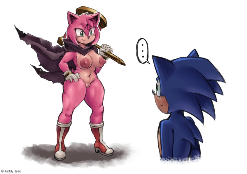 absurd_res amy_rose amy_rose_(sonic_movie) anthro big_breasts blue_body blue_fur boots breasts cape clothing duo female footwear fur furry hair hammer hi_res male male/female movie_sonic nude original_film paramount_pictures pink_hair ruddyrzaq sega shoes simple_background sonic_(series) sonic_the_hedgehog sonic_the_hedgehog_(film) sonic_the_hedgehog_(series) sonic_the_hedgehog_3_(film) thick_thighs tools