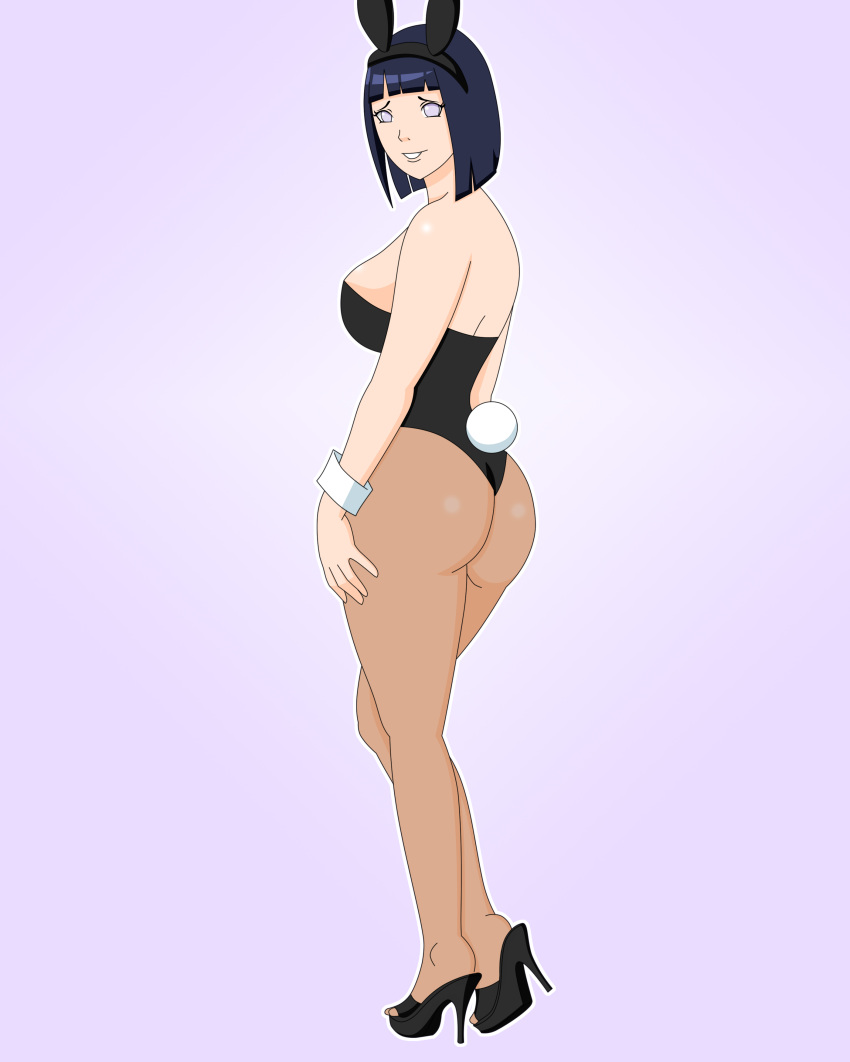 ass big_ass big_breasts boruto:_naruto_next_generations breasts bunny_ears bunny_girl bunny_tail bunnysuit dat_ass female female_only full_body high_heels hinata_hyuuga hyuuga_hinata looking_at_viewer looking_back naruto pervyangel solo solo_female