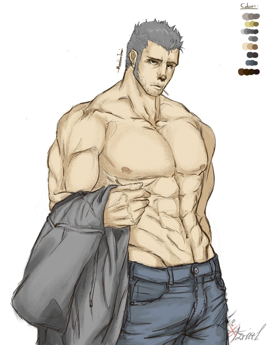 iwai_munehisa lovexazrael male_focus male_only persona persona_5 solo_male topless_male