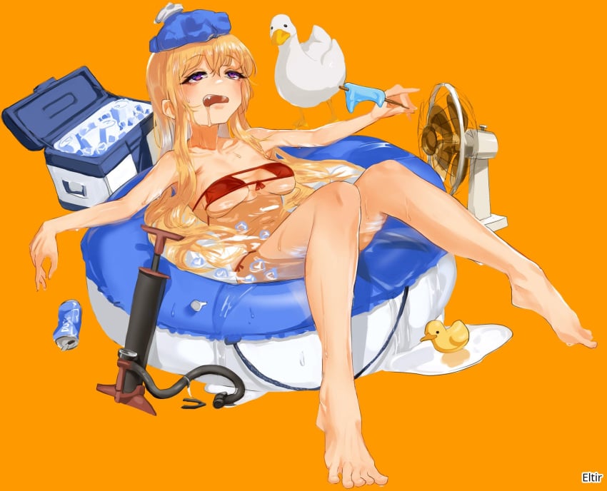 1girls 2d 2d_(artwork) 2d_artwork air_pump armpits bare_armpits bare_arms bare_belly bare_calves bare_chest bare_hands bare_hips bare_knees bare_legs bare_midriff bare_shoulders bare_skin bare_thighs bare_toes barefoot bath bathing bathwater belly bikini bikini_bottom bikini_only bikini_top blonde blonde-haired_female blonde_female blonde_hair blonde_hair_female breasts calves collarbone digital digital_art digital_drawing digital_drawing_(artwork) digital_media digital_media_(artwork) drawing dripping_wet duck elbows eltir exposed_armpits exposed_arms exposed_belly exposed_chest exposed_hips exposed_legs exposed_midriff exposed_shoulders exposed_skin exposed_thighs exposed_toes eyebrows_visible_through_hair fan feet female female_focus female_only fingers full_body hair_between_eyes half-closed_eyes half_submerged head_tilt high_resolution highres in_bath knees lean_figure legs long_hair medium_breasts midriff narrow_waist no_shoes open_mouth orange_background parted_lips partially_submerged partially_submerged_legs purple-eyed_female purple_eyes red_bikini red_bikini_bottom red_bikini_top red_swimsuit red_swimwear relaxed relaxed_expression shoulders side-tie_bikini simple_background slender_body slender_waist slim_female slim_waist soaked solo string_bikini submerged_feet submerged_legs swimsuit swimwear taking_a_bath thighs tilted_head toes tongue water wet wet_belly wet_bikini wet_body wet_breasts wet_face wet_hair wet_legs wet_skin wet_swimsuit wet_thighs