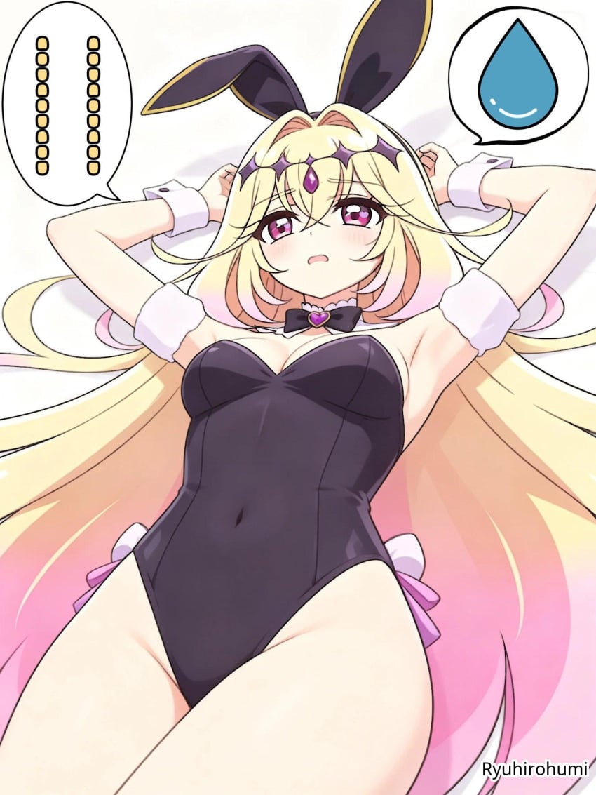 1girls 2d 2d_(artwork) 2d_artwork arm_above_head arm_up armband armpit armpit_crease armpit_peek armpits arms_above_head arms_up bare_armpits bare_arms bare_chest bare_hands bare_hips bare_legs bare_shoulders bare_skin bare_thighs belly belly_button black_bowtie black_bunny_ears black_bunnysuit black_leotard black_topwear blonde blonde-haired_female blonde_female blonde_hair blonde_hair_female bowtie breasts bunny_costume bunny_ears bunnygirl bunnygirl_outfit bunnysuit character_request collar collarbone copyright_request curvaceous curvaceous_body curvaceous_female curvaceous_figure curvaceous_hips curvy curvy_body curvy_female curvy_figure curvy_hips digital digital_art digital_drawing digital_drawing_(artwork) digital_media digital_media_(artwork) drawing elbows exposed_armpits exposed_arms exposed_chest exposed_hips exposed_legs exposed_shoulders exposed_skin exposed_thighs female female_focus female_only fingers gradient_hair groin hair_between_eyes hair_ornament hairless_armpits hand_above_head hand_up hands_above_head hands_up high_resolution highres inframammary_fold inguinal_crease inguinal_ligament lean_figure legs_closed legs_together leotard long_hair looking_at_viewer lying lying_down lying_on_back lying_on_floor lying_on_ground midriff multicolored_hair narrow_waist navel on_back on_floor open_mouth parted_lips petite petite_body petite_breasts petite_female petite_girl petite_tits pink-eyed_female pink-haired_female pink_eyes pink_hair pink_hair_female ryuhirohumi shaved_armpits shoulders simple_background slender_body slender_waist slim_female slim_waist small_boobs small_breasts small_tits solo thick_thighs thighs thighs_together tiny_breasts tiny_tits tongue topwear underboob upper_body very_long_hair very_long_hair_female white_background white_collar white_wrist_cuffs wide_hips wrist_cuffs