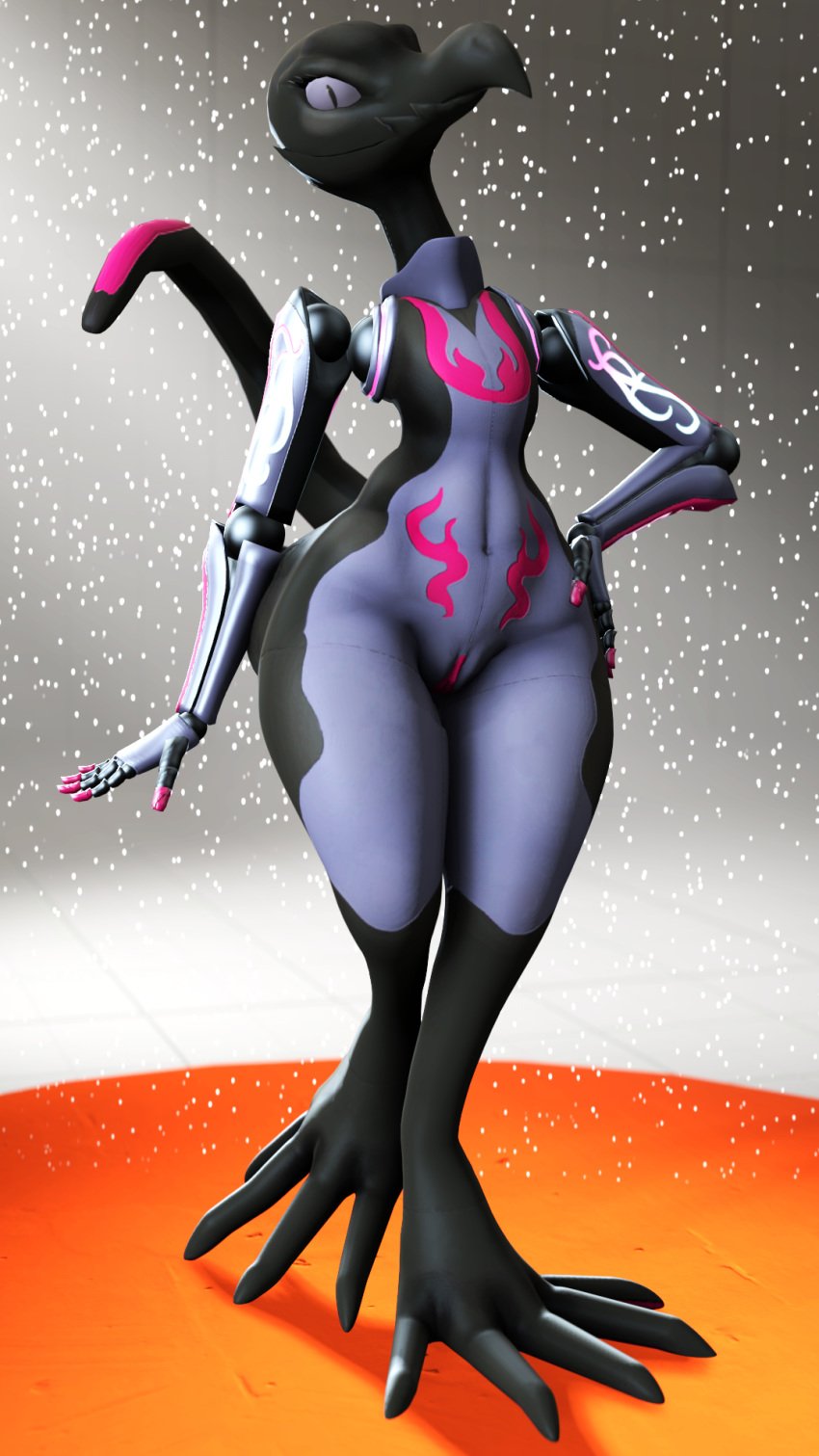 1girls 3d anthro cybernetics female machine nintendo pokemon pokemon_(species) pokemon_sm pussy robot robotic s4ssy salazzle scalie scrungusbungus solo source_filmmaker