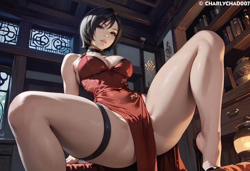 ada_wong ai_generated charlychad007 legs_apart resident_evil resident_evil_2 thick_thighs