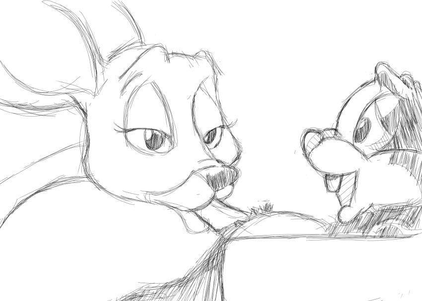 animaniacs anthro areola cervine deer duo erection fellatio female foreplay hi_res male mammal oral pencil_(artwork) penis rodent sex skippy_squirrel squirrel straight traditional_media_(artwork) young