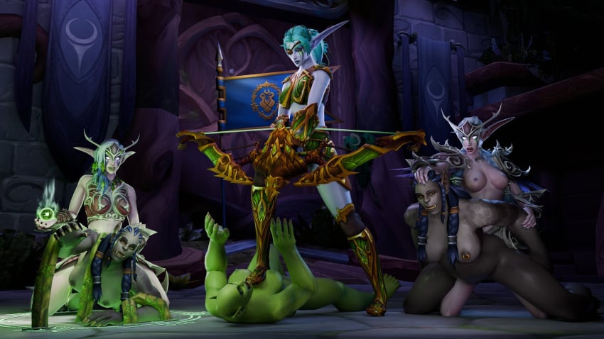 3d alliance_(warcraft) alliance_banner alliance_dominance alliance_flag alliance_symbol bikini_armor blue_body blue_hair blue_skin bound_arms bound_legs bow bow_(weapon) breasts catfight catias defeated doggy_style doggy_style_position elf elf_ears elf_female elf_futanari elves erisandra_(oc) eye_patch face_tattoo female femdom fight fighting foot_on_chest forced futadom futanari green_body green_skin holding_arm holding_head hunter_(warcraft) kimiria_(oc) night_elf night_elf_female night_elf_futa nude orc orc_(warcraft) orc_female orcs ponytail pvp rape selfcontrol spell tattoo vines warcraft warsong_gulch world_of_warcraft