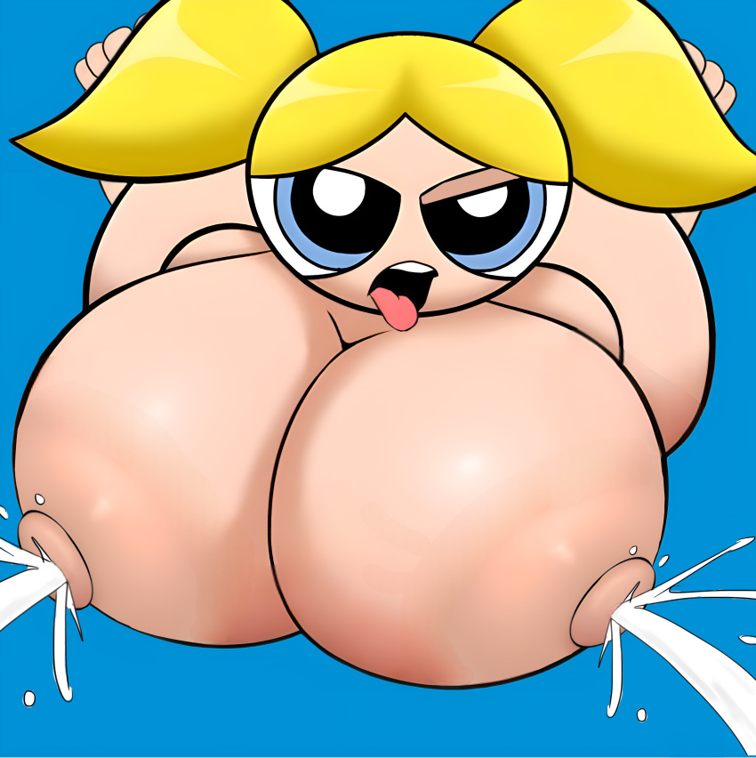 1girls ahe_gao big_ass big_breasts bubble_butt bubbles_(powerpuff_girls) edit edited gigantic_ass gigantic_breasts huge_ass huge_breasts lactation lust powerpuff_girls puffy_nipples supermoonshroom