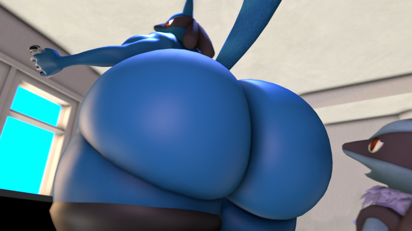 big_ass big_breasts breasts bubble_butt female female_lucario female_pokemon furry huge_ass huge_breasts hyper_ass lucario pokémon_(species) pokemon pokemon_(species) thick_thighs wide_hips yukinikkifurry