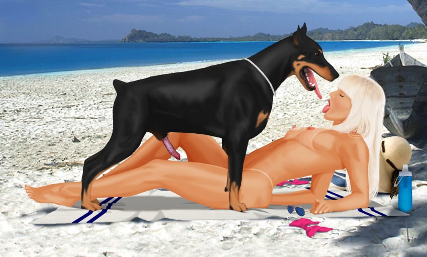 anticipation beach bestiality bikini canine_penis cringer990 dominant_feral feverdreams interspecies_sex ready_to_fuck white_hair zoophilia