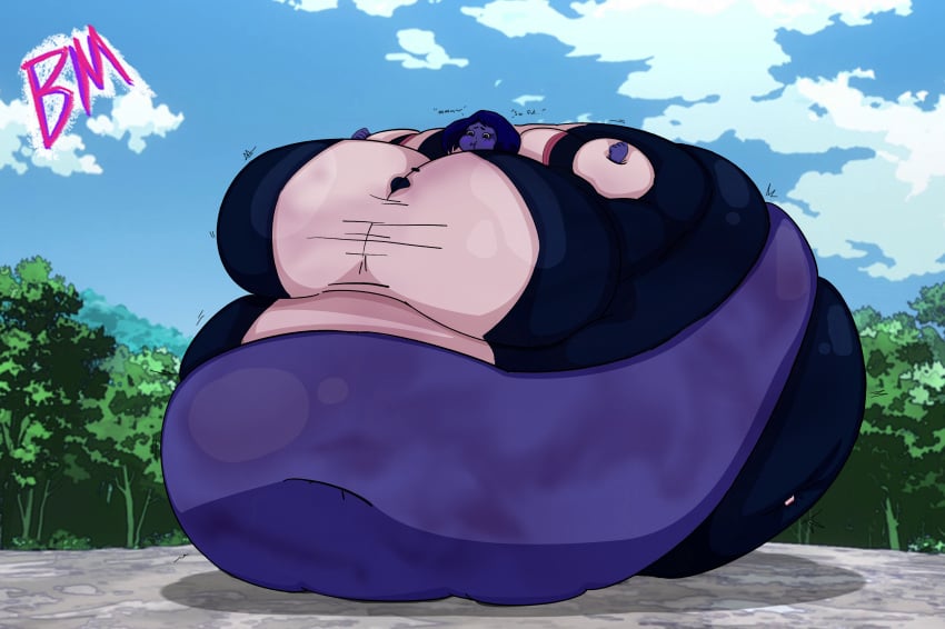 anime bha big_belly big_breasts blob blueberry blueberry_inflation body_inflation booberries_morphs drooling_juice full_body_inflation helpless immobile inflation juicy juicyjuly my_hero_academia ochaco_uraraka ochako_uraraka ochako_uraraka_(hero_outfit) plump