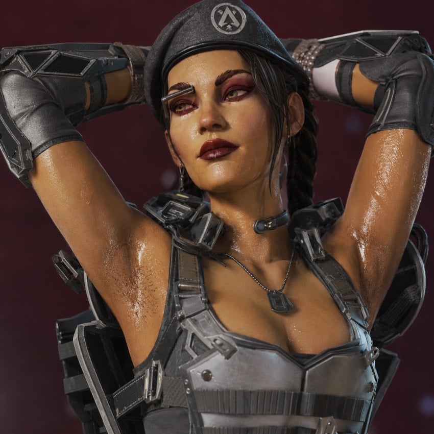 1girls ai_assisted ai_generated apex_legends armpits latina loba_(apex_legends) sweat