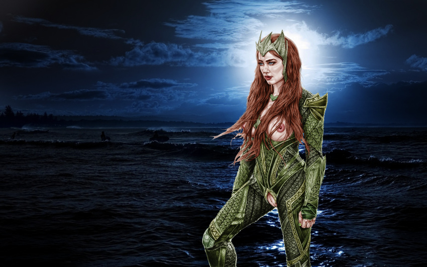 1girls actress amber_heard aquaman aquaman_(series) aquaman_2018 armando_huerta armor auburn_hair breasts colored crown dc dc_comics dc_extended_universe dceu female female_only hips jewelry justice_league justice_league_(2017) large_breasts legs long_hair mera nipples pussy solo standing tagme thighs vagina zs_justice_league