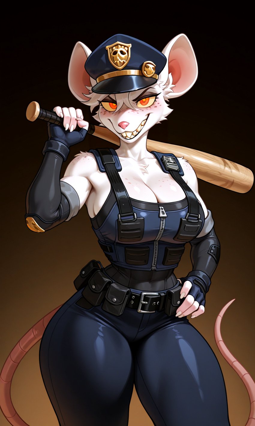 1girls 2d 2d_(artwork) 2d_artwork ai ai_art ai_assisted ai_generated anthro anthro_only background bat big_breasts breasts civitai clothed clothed_female clothes clothing collar curvaceous curvaceous_female curvaceous_figure curves curvy curvy_body curvy_female curvy_figure curvy_hips curvy_thighs female female_focus female_only furry furry_breasts furry_female furry_only furry_tail gloves green_eyes hair huge_breasts looking_at_viewer necklace officer_flint_(foretbwat) police police_hat police_officer police_uniform policewoman rat rat_ears rat_girl rat_tail seductive seductive_body seductive_look seductive_pose seductive_smile sexy sexy_body sexy_pose solo solo_female solo_focus standing stockings tomboy white_body white_fur white_hair white_skin young young_female younger_female