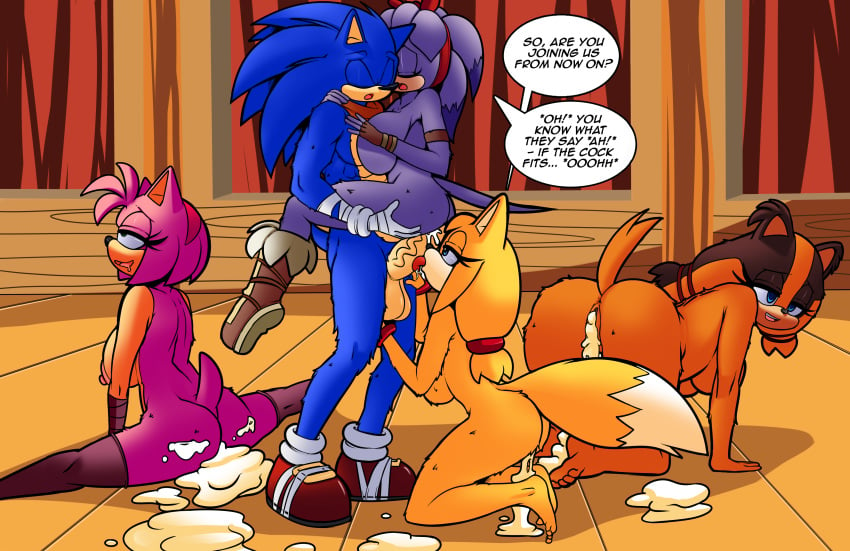 amy_rose badger bandicoot big_breasts big_penis breasts canine cum cum_in_pussy cum_inside cum_leaking fellatio female fox hedgehog huge_cock large_breasts male mammal marsupial mustelid oral penis perci_the_bandicoot pussy sonic_(series) sonic_boom sonic_the_hedgehog sticks_the_badger sticks_the_jungle_badger sticks_the_tejon superbunnygt text vaginal_penetration zooey_the_fox