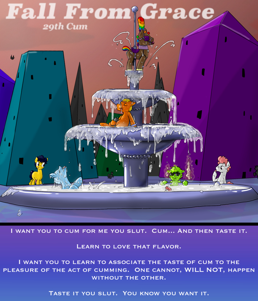 bathing bondage bound cum cum_bath fan_character fountain friendship_is_magic killian_joy licking male my_little_pony swimming tongue tongue_out yaoi