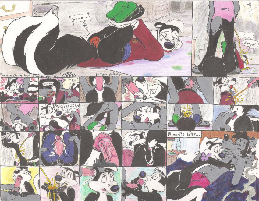 anal anthro anus ass bondage bound canine comic crying cum cum_on_ass cum_on_face cum_on_feet dildo duo foot_fetish footjob forced furry humanoid_penis looney_tunes male mammal nu_pogodi oral paws penis pepe_le_pew sex_toy skunk smooth_fur tears text timon-berkowitz urine volk warner_brothers watersports what wolf yaoi