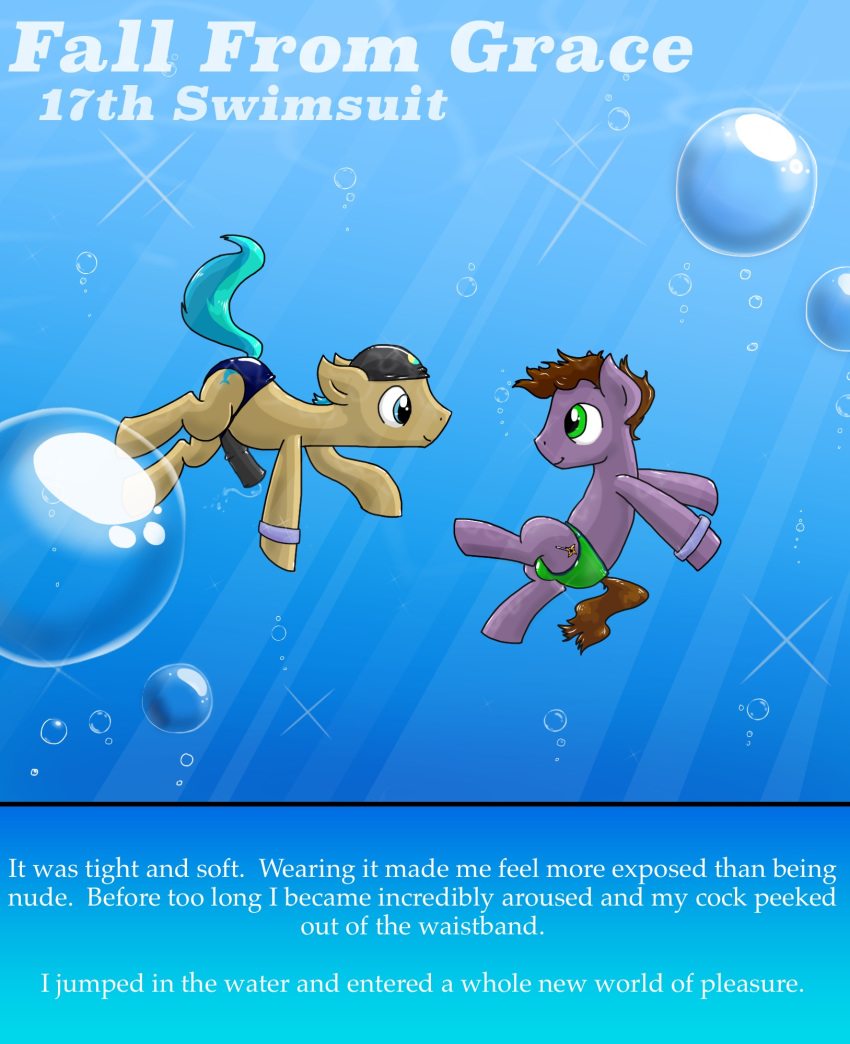 equine friendship_is_magic killian_joy male mammal my_little_pony speedo swimming swimsuit water yaoi