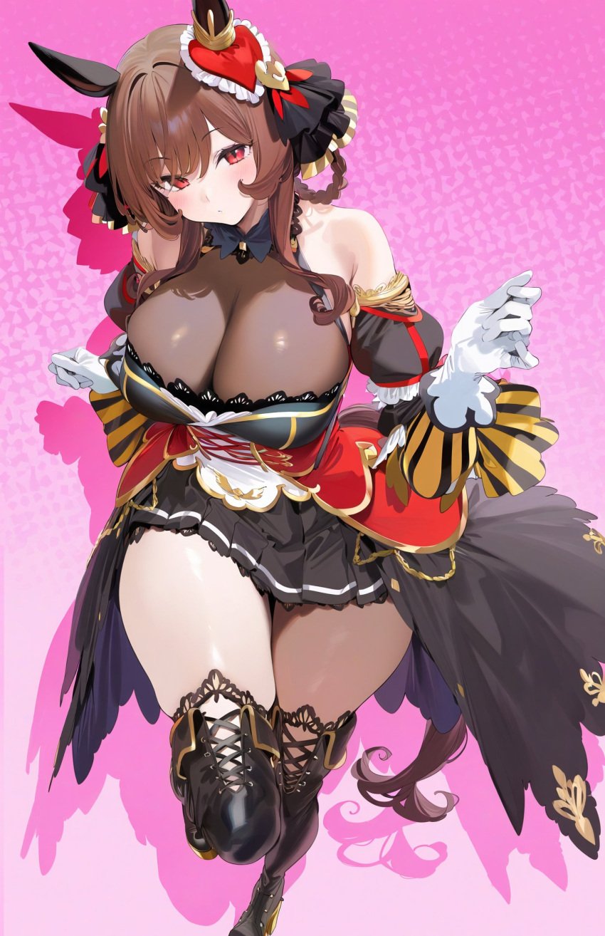 1girls ai_generated animal_ears anthropomorphization artist_request eyes female gentildonna_(umamusume) hair legs skin tagme umamusume umamusume_pretty_derby young