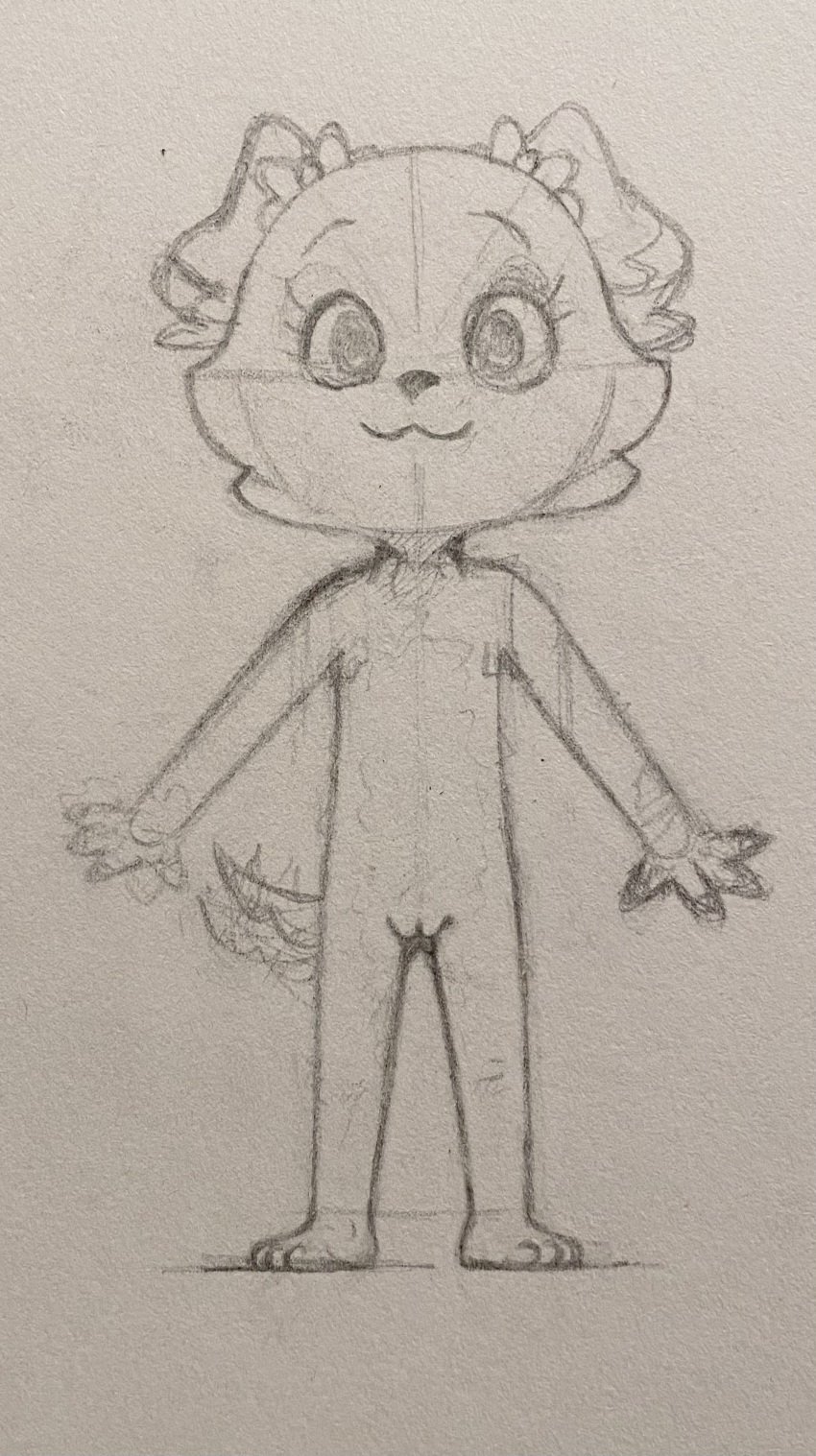 1girls anthro anthro_only bird_dog canid canine canis cub domestic_dog drawing ella_(giggleland) eyelashes feet female flat_chest floppy_ears giggleland hairbow looking_at_viewer naked pussy simple_background sketch small_body tail wagging_tail white_background young younger_female