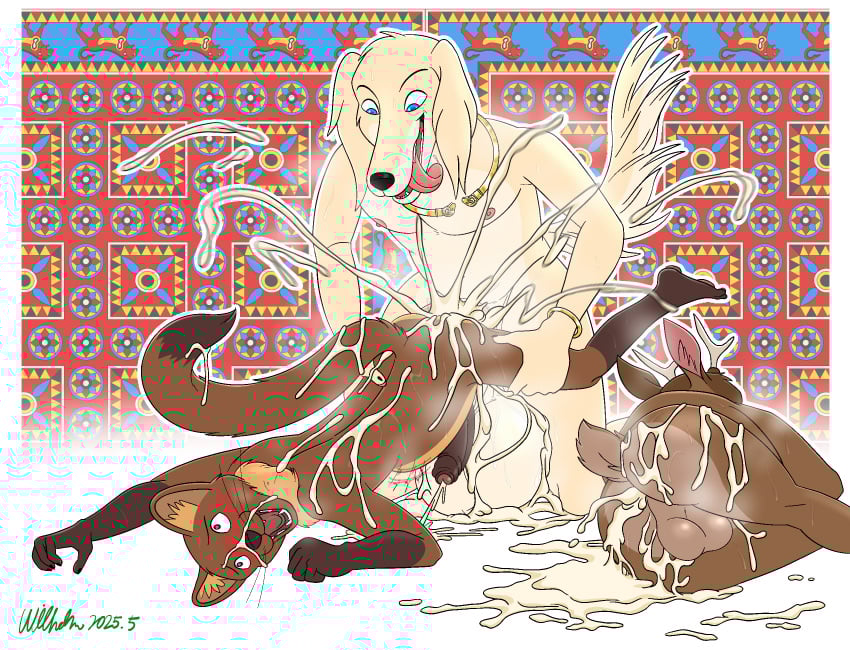 2025 5_fingers 5_toes achaemenid anal anal_sex anthro anthro_on_anthro anthro_penetrated anthro_penetrating anthro_penetrating_anthro ass balls big_balls black_nose bodily_fluids brown_body brown_fur brown_nose canid canine canis cum cum_from_ass cum_in_ass cum_inside cum_on_back cum_on_balls cum_on_butt cum_on_face cumshot deer domestic_dog ejaculation fangs feet fingers foreskin fur genital_fluids genitals greek group group_sex gulonine hi_res huge_balls humanoid_feet humanoid_hands hunting_dog male male/male male_penetrated male_penetrating male_penetrating_male mammal marten mustelid musteline navel nipples nude nude_anthro nude_male ohs688 penetration penile penile_penetration penis penis_in_ass persian_(culture) plantigrade saluki sex sighthound signature smile sweat tail teeth threesome toes tongue tongue_out trio vidarna whiskers white_body white_fur