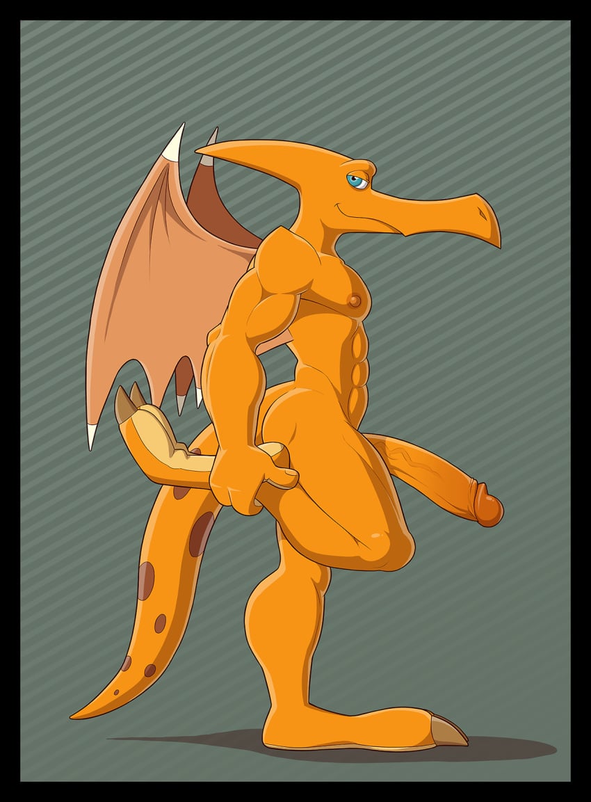 anthro anti_dev jet_(kfdp) kung_fu_dino_posse male_only orange_dick