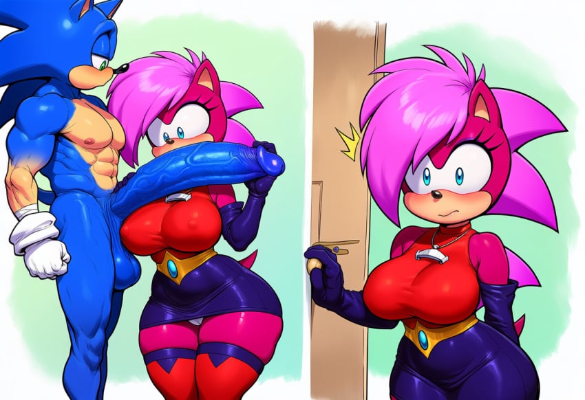 ai_generated ass blue_body breasts dressed fantasizing female green_eyes incest incestuous_desire incestuous_fantasy magenta_fur male male/female penis pink_hair siblings sonia_the_hedgehog sonic_(series) sonic_the_hedgehog sonic_the_hedgehog_(series) sonic_underground straight thinking_about_another veiny_penis