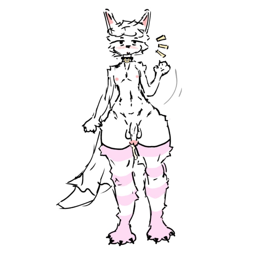boykisser boykisser_(meme) collar cum femboy furry gay horny male penis submissive thick_thighs thighhighs