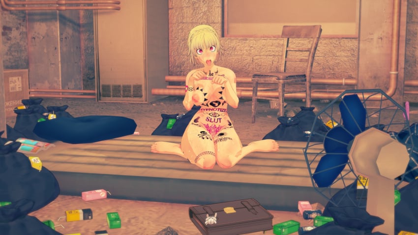 basement begging begging_for_sex bimbo bimbofication body_writing broken_rape_victim captive crazy_eyes defeated_heroine human_pet imminent_sex makoto_niijima mind_break mind_control persona persona_5 petplay pink_eyes sex_slave sex_toy tattoo unfocused_eyes