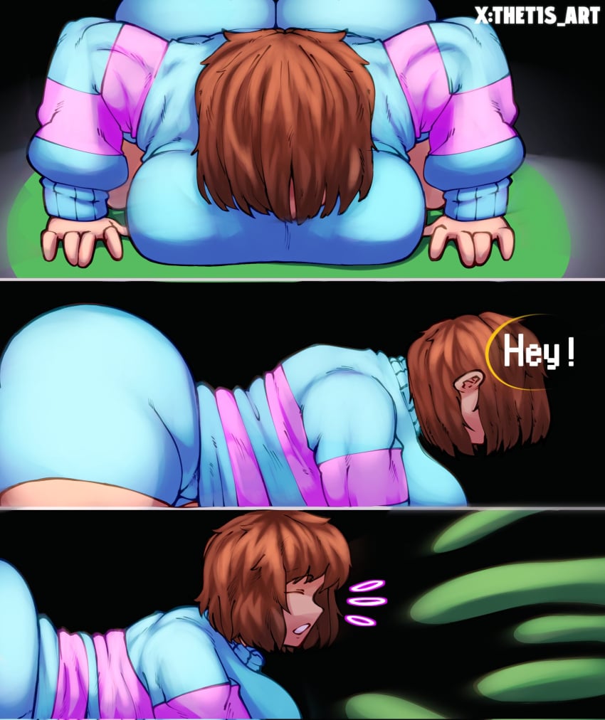 barefoot bondage crying cum cum_dripping cum_inside cum_overflow flowey_the_flower forced frisk frisk_(undertale) gigantic_breasts impregnation naked on_all_fours rape small_breasts tears tears_on_cheek teeth_clenched tentacle tentacle_monster tentacle_rape tentacle_sex thetis_(artist) undertale undertale_(series) vines white_background wrinkled_soles