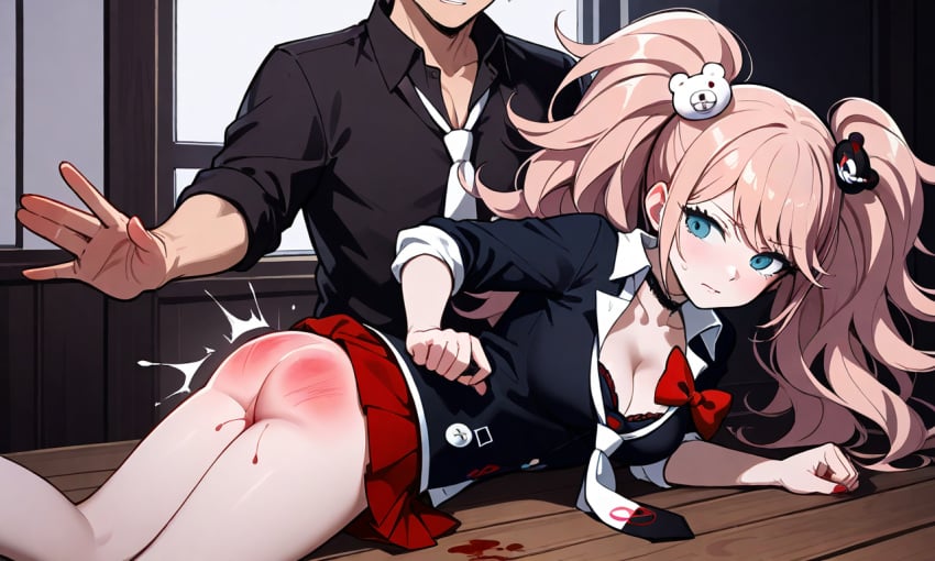 ai_generated danganronpa danganronpa:_trigger_happy_havoc junko_enoshima punishment spanking