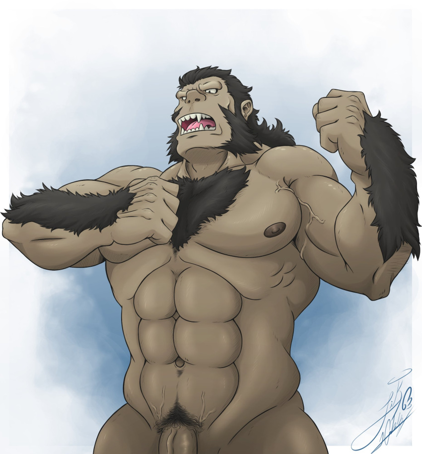 1boy bara darius_(fullmetal_alchemist) fullmetal_alchemist fullmetal_alchemist_brotherhood loboartico4 male male_only nude penis pubic_hair solo