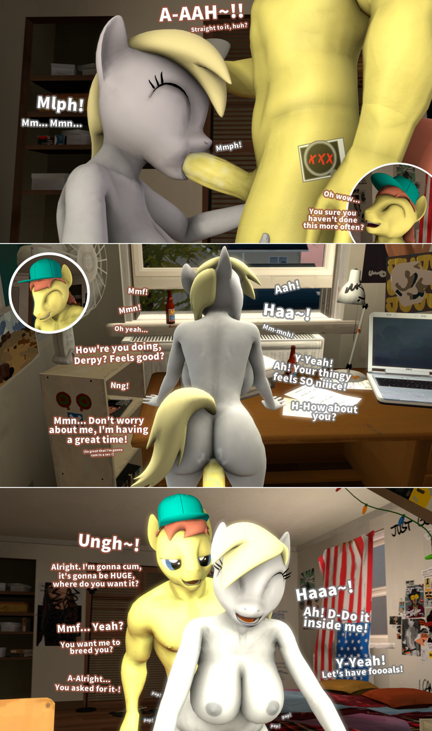 3d anthro anthrofied ass big_penis breasts comic cutie_mark derpy_hooves dialogue fan_character fellatio female friendship_is_magic from_behind_position furry male moorsheadfalling my_little_pony nipples oral penetration penis sex shady_light_(brony99) source_filmmaker straight text vaginal_penetration