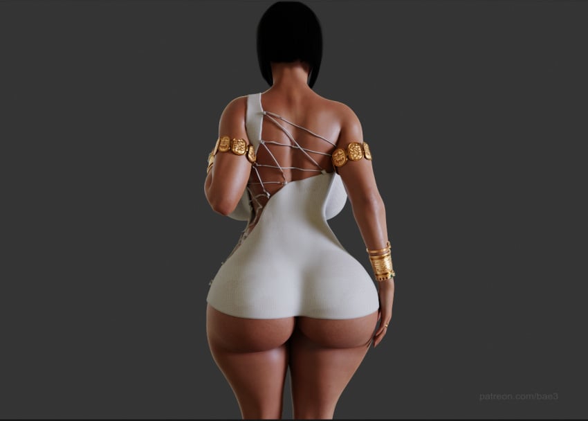 3d 3d_model 3d_render bae3 big_breasts black_hair breasts dark_hair dress egyptian legend_of_queen_opala princess queen queen_opala small_waist tanned voluptuous wide_hips